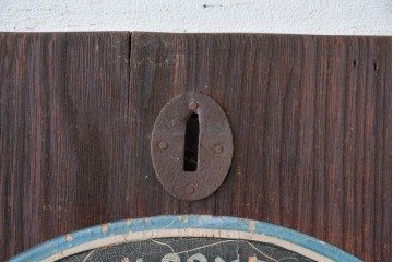 和製アンティーク　当時物　欅(ケヤキ)材　キリンビール　経年による風合いが味わい深い木製看板　(R-085029)