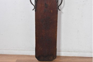 和製アンティーク　古道具　龍野上醤油　時代を経た味わいをそのままに残した金具付き木製看板　(R-085030)