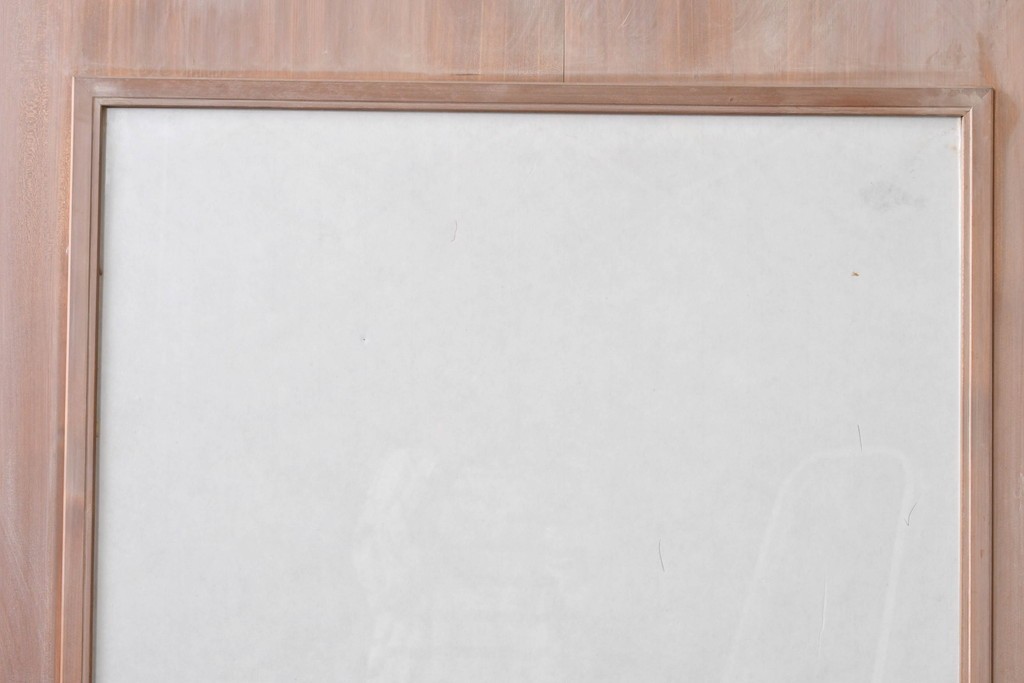 ヴィンテージ建具　昭和中期　高級品　斜め格子の組子が上品な裏障子付き引き戸2枚セット　(R-085035)