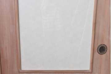 ヴィンテージ建具　昭和中期　高級品　斜め格子の組子が上品な裏障子付き引き戸2枚セット　(R-085035)