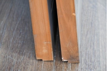 ヴィンテージ建具　昭和中期　高級品　斜め格子の組子が上品な裏障子付き引き戸2枚セット　(R-085035)