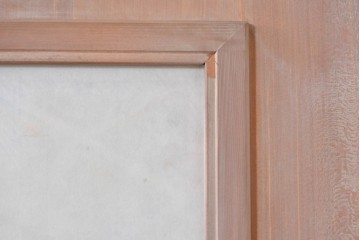 ヴィンテージ建具　昭和中期　高級品　斜め格子の組子が上品な裏障子付き引き戸2枚セット　(R-085035)