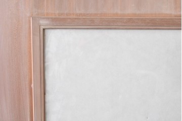 ヴィンテージ建具　昭和中期　高級品　斜め格子の組子が上品な裏障子付き引き戸2枚セット　(R-085035)