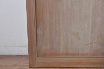 ヴィンテージ建具　昭和中期　高級品　斜め格子の組子が上品な裏障子付き引き戸2枚セット　(R-085035)