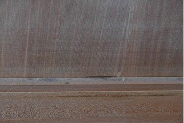 ヴィンテージ建具　昭和中期　高級品　斜め格子の組子が上品な裏障子付き引き戸2枚セット　(R-085035)