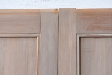 ヴィンテージ建具　昭和中期　高級品　斜め格子の組子が上品な裏障子付き引き戸2枚セット　(R-085035)