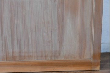 ヴィンテージ建具　昭和中期　高級品　斜め格子の組子が上品な裏障子付き引き戸2枚セット　(R-085036)