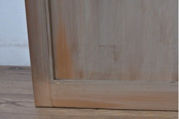 ヴィンテージ建具　昭和中期　高級品　斜め格子の組子が上品な裏障子付き引き戸2枚セット　(R-085036)