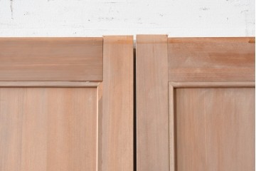 ヴィンテージ建具　昭和中期　高級品　斜め格子の組子が上品な裏障子付き引き戸2枚セット　(R-085036)