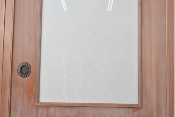 ヴィンテージ建具　昭和中期　高級品　斜め格子の組子が上品な裏障子付き引き戸2枚セット　(R-085036)