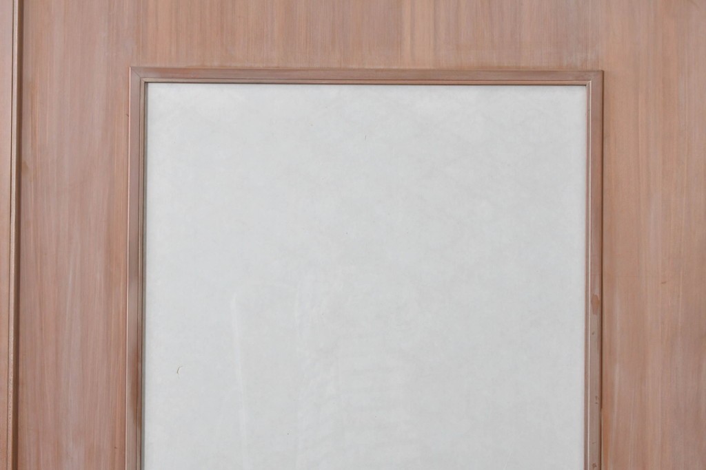 ヴィンテージ建具　昭和中期　高級品　斜め格子の組子が上品な裏障子付き引き戸2枚セット　(R-085036)