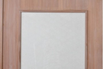 ヴィンテージ建具　昭和中期　高級品　斜め格子の組子が上品な裏障子付き引き戸2枚セット　(R-085036)