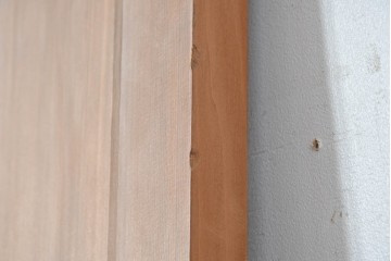 ヴィンテージ建具　昭和中期　高級品　斜め格子の組子が上品な裏障子付き引き戸2枚セット　(R-085036)