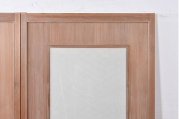 ヴィンテージ建具　昭和中期　高級品　斜め格子の組子が上品な裏障子付き引き戸2枚セット　(R-085036)