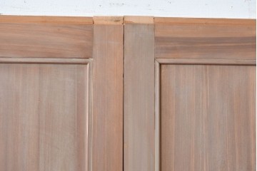 ヴィンテージ建具　昭和中期　高級品　斜め格子の組子が上品な裏障子付き引き戸2枚セット　(R-085037)