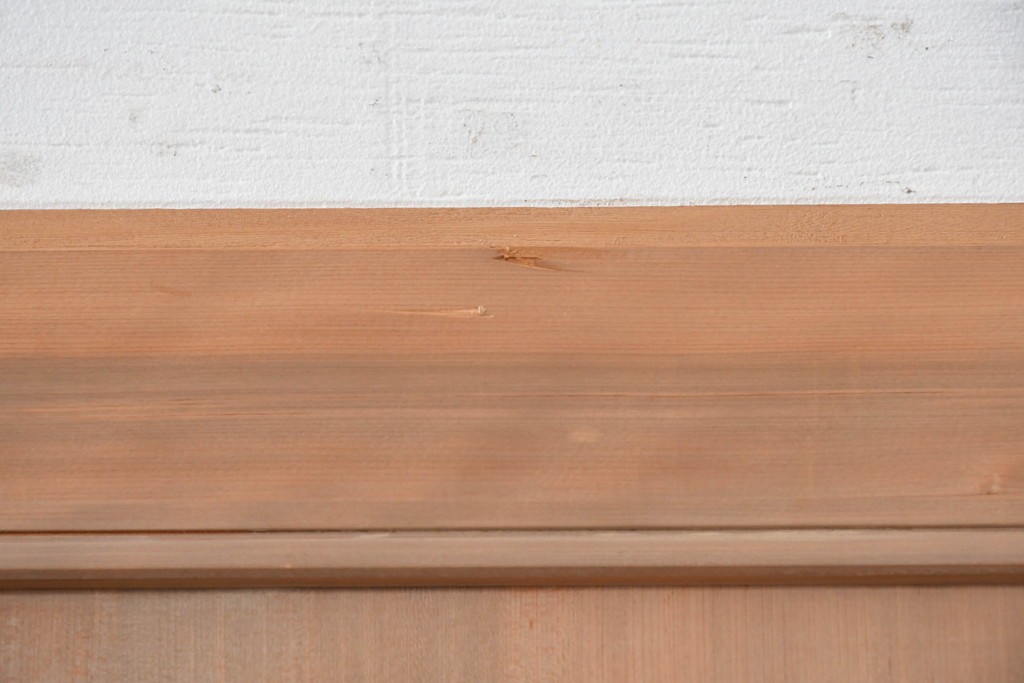 ヴィンテージ建具　昭和中期　高級品　斜め格子の組子が上品な裏障子付き引き戸2枚セット　(R-085037)