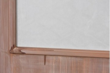 ヴィンテージ建具　昭和中期　高級品　斜め格子の組子が上品な裏障子付き引き戸2枚セット　(R-085037)