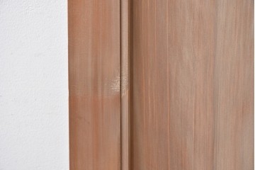 ヴィンテージ建具　昭和中期　高級品　斜め格子の組子が上品な裏障子付き引き戸2枚セット　(R-085037)