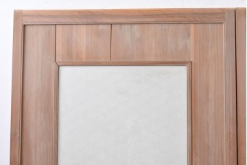 ヴィンテージ建具　昭和中期　高級品　斜め格子の組子が上品な裏障子付き引き戸2枚セット　(R-085037)