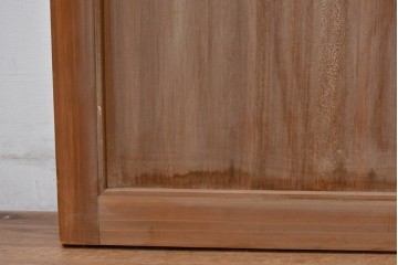 ヴィンテージ建具　昭和中期　高級品　斜め格子の組子が上品な裏障子付き引き戸2枚セット　(R-085037)