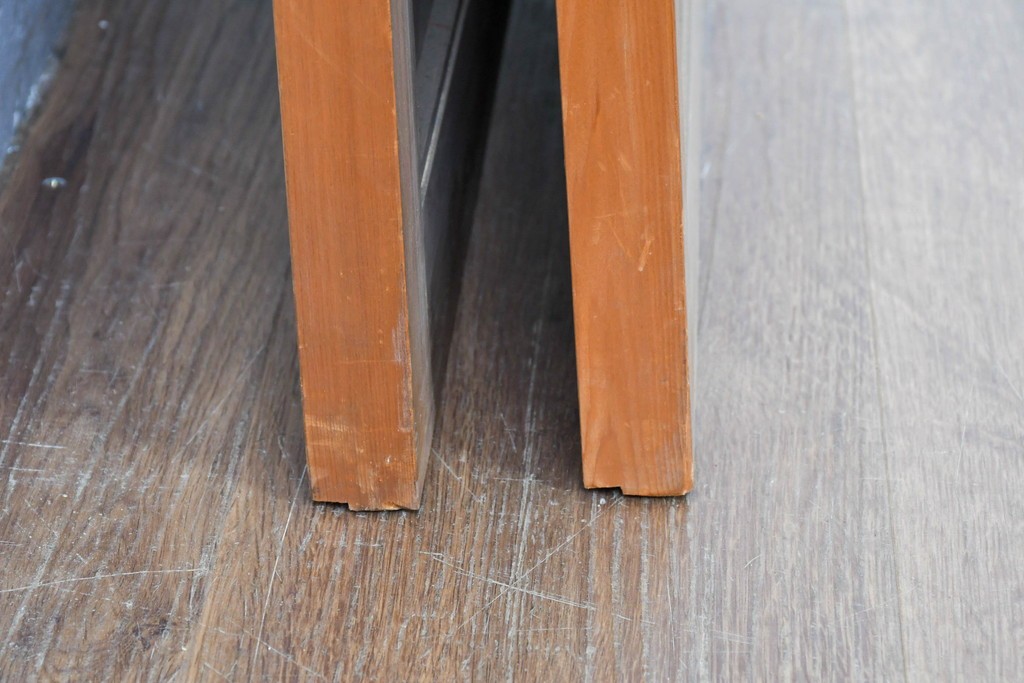 ヴィンテージ建具　昭和中期　高級品　斜め格子の組子が上品な裏障子付き引き戸2枚セット　(R-085037)