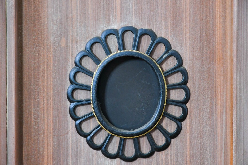 ヴィンテージ建具　昭和中期　高級品　斜め格子の組子が上品な裏障子付き引き戸2枚セット　(R-085037)