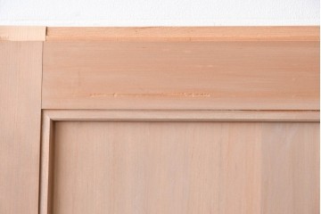 ヴィンテージ建具　昭和中期　高級品　斜め格子の組子が上品な裏障子付き引き戸2枚セット　(R-085038)