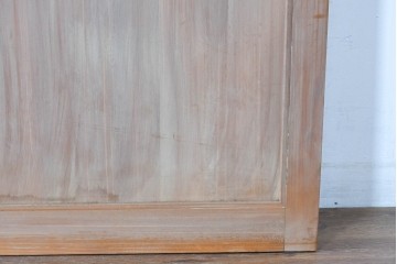 ヴィンテージ建具　昭和中期　高級品　斜め格子の組子が上品な裏障子付き引き戸2枚セット　(R-085038)