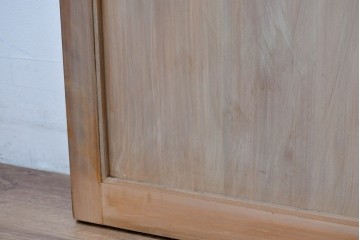 ヴィンテージ建具　昭和中期　高級品　斜め格子の組子が上品な裏障子付き引き戸2枚セット　(R-085038)