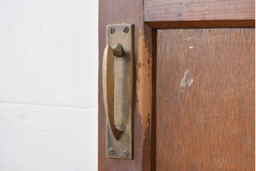 アンティーク建具　昭和初期～中期　ガラス入りの趣ある折れ戸1枚　(R-085040)