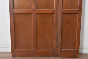 アンティーク建具　昭和初期～中期　ガラス入りの趣ある折れ戸1枚　(R-085040)