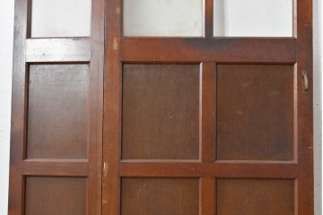 アンティーク建具　昭和初期～中期　ガラス入りの趣ある折れ戸1枚　(R-085040)