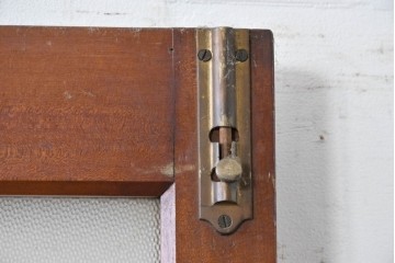 アンティーク建具　昭和初期～中期　ガラス入りの趣ある折れ戸1枚　(R-085040)