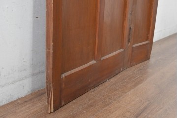 アンティーク建具　昭和初期～中期　ガラス入りの趣ある折れ戸1枚　(R-085040)