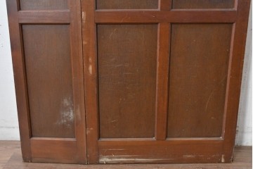 アンティーク建具　昭和初期～中期　ガラス入りの趣ある折れ戸1枚　(R-085040)