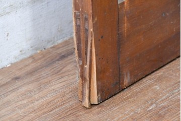 アンティーク建具　昭和初期～中期　ガラス入りの趣ある折れ戸1枚　(R-085040)