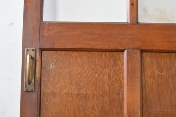 アンティーク建具　昭和初期～中期　ガラス入りの趣ある折れ戸1枚　(R-085040)