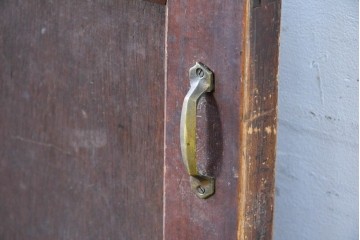 アンティーク建具　昭和初期～中期　ガラス入りの趣ある折れ戸1枚　(R-085040)