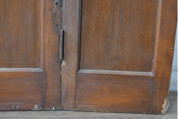 アンティーク建具　昭和初期～中期　ガラス入りの趣ある折れ戸1枚　(R-085040)