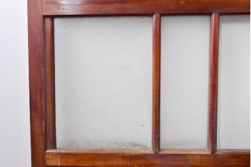 アンティーク建具　大正期　下部の鏡板に欅(ケヤキ)の一枚板を使用した漆塗りのガラス帯戸3枚セット　(R-085041)
