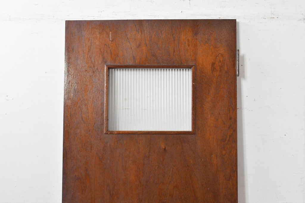 ヴィンテージ建具　柔らかく光を取り込むリブガラス入りドア　(R-085042)