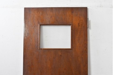 ヴィンテージ建具　柔らかく光を取り込むリブガラス入りドア　(R-085042)