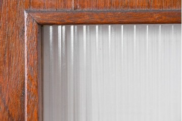 ヴィンテージ建具　柔らかく光を取り込むリブガラス入りドア　(R-085042)