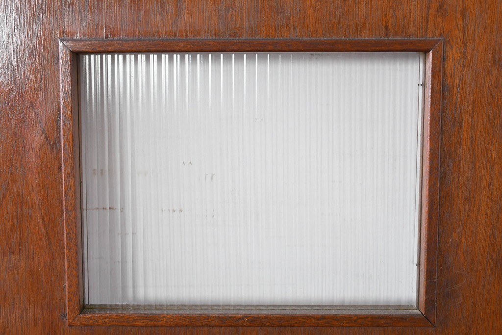 ヴィンテージ建具　柔らかく光を取り込むリブガラス入りドア　(R-085042)