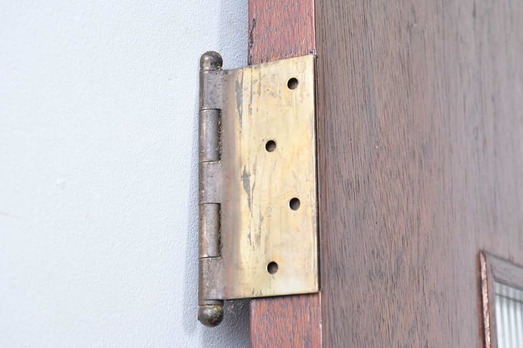 ヴィンテージ建具　柔らかく光を取り込むリブガラス入りドア　(R-085042)