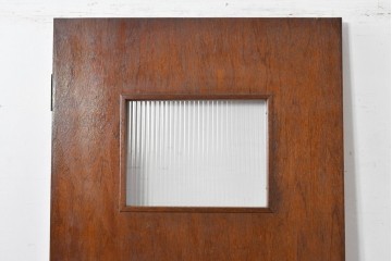 ヴィンテージ建具　柔らかく光を取り込むリブガラス入りドア　(R-085042)