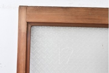 アンティーク建具　昭和初期　希少!　大正ロマン　当時物の花紋プレスガラス入り引き戸1枚　(R-085043)