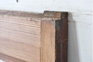 アンティーク建具　昭和初期　希少!　大正ロマン　当時物の花紋プレスガラス入り引き戸1枚　(R-085043)