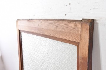 アンティーク建具　昭和初期　希少!　大正ロマン　当時物の花紋プレスガラス入り引き戸1枚　(R-085043)