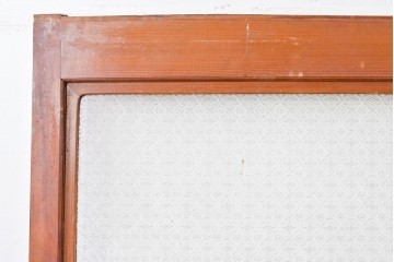 アンティーク建具　昭和初期　希少!　大正ロマン　当時物の花紋プレスガラス入り引き戸1枚　(R-085043)